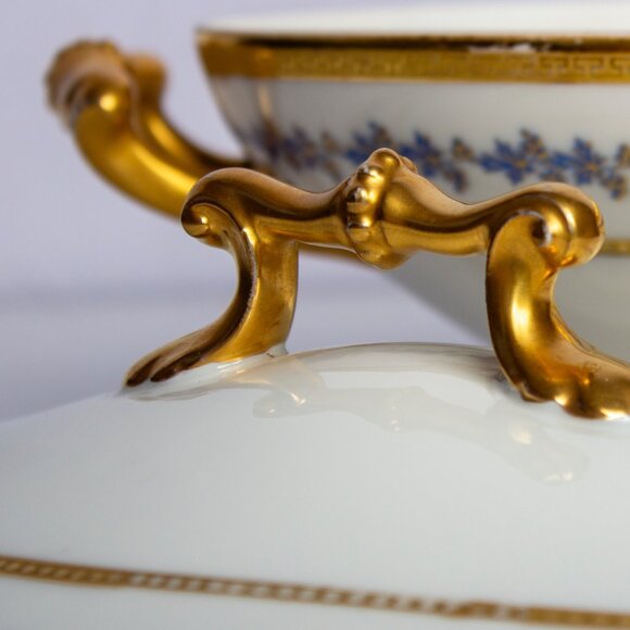 Antique Limoges France Porcelain Vegetable Bowl | Hand Painted Charles Martin - Picture 8 of 10